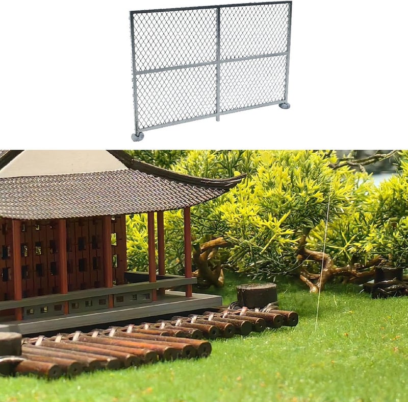 HO Scale Fence,Model Fence,Micro Landscape Decor,DIY,Creative Sturdy Scenery Accessories for Model Trains Diorama Scene, Sliver A - Image 3