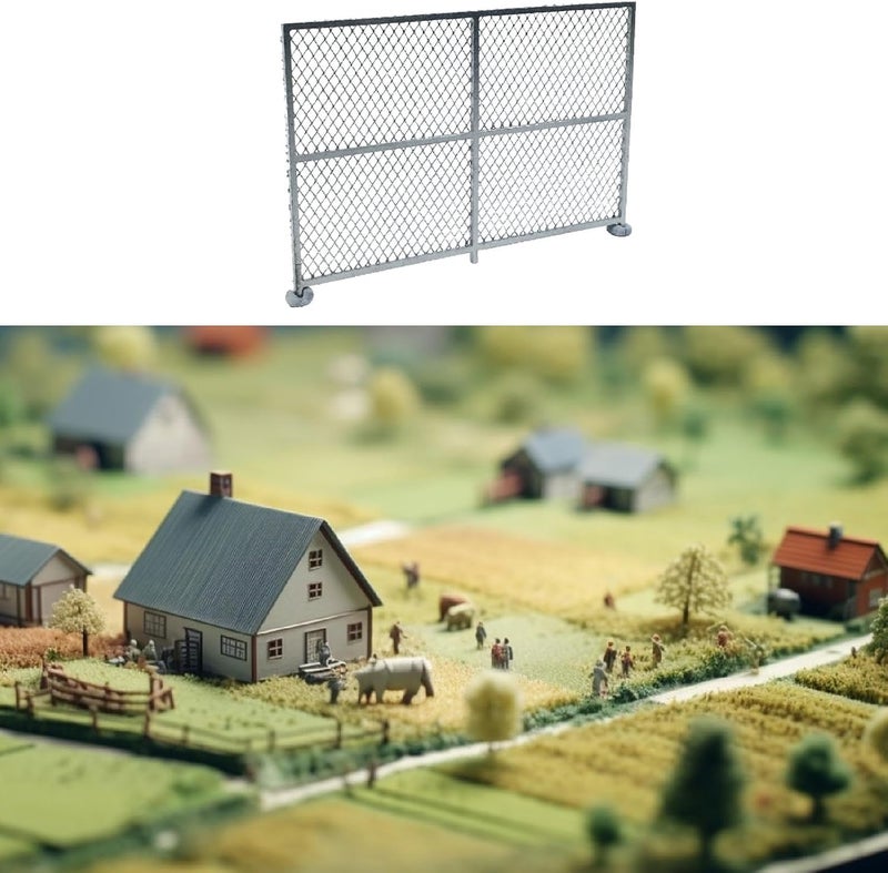 HO Scale Fence,Model Fence,Micro Landscape Decor,DIY,Creative Sturdy Scenery Accessories for Model Trains Diorama Scene, Sliver A - Image 4