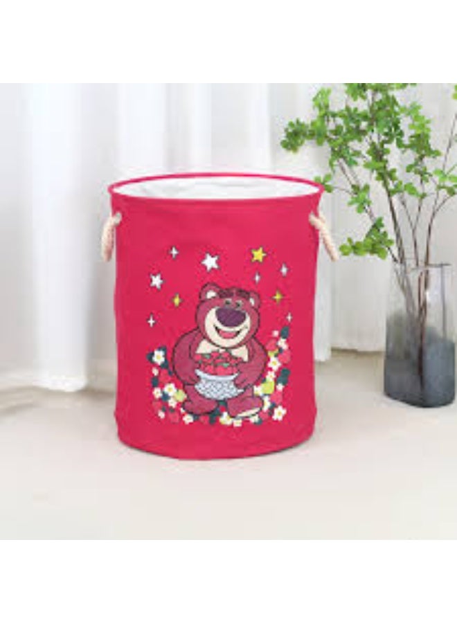 باسكت تخزين متعدد الأستخدامات كتان تقيل مبطن من الداخل بيد قماش قابل للطي 35*45سم