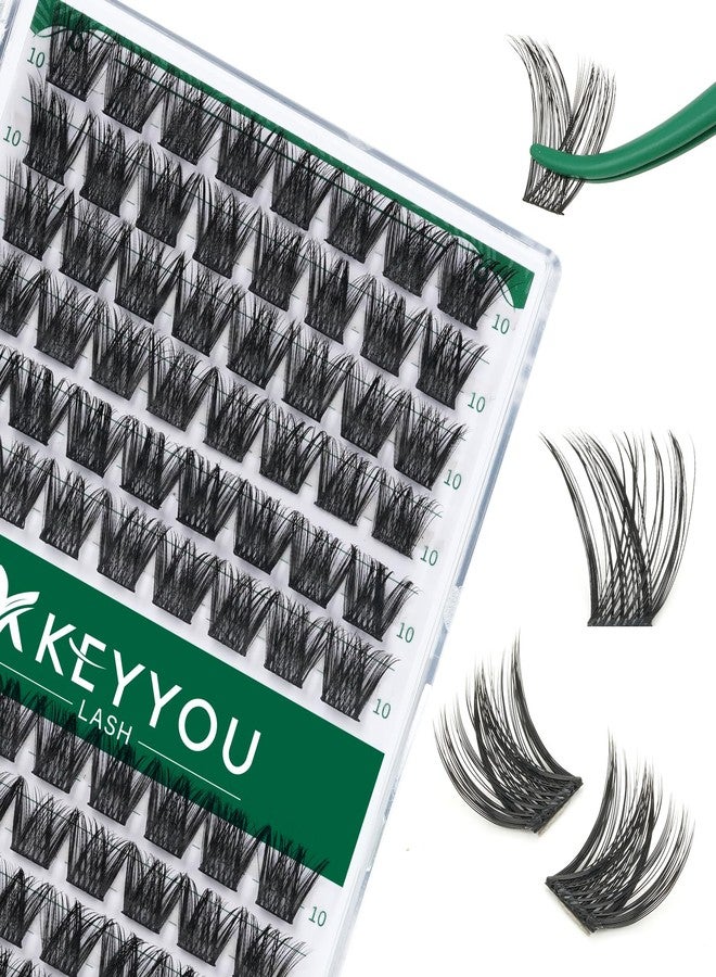 KEYYOU Lash Clusters 96pcs Individual Lashes Y01 D Curl 10mm Eyelash Clusters KEYYOU Volume Wispy Lash Extension Soft&Comfortable Easy DIY at Home(Y01 D-10mm) - Image 1