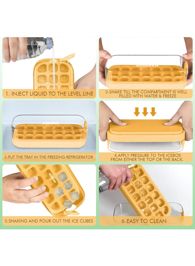 Ice Cube Tray, Easy Release Ice Mold - Silicone 21 pcs Ice Cube Trays for freezer with Lid - Ice Box for Cocktail, Tea, Coffee, whiskey, beer - Image 4