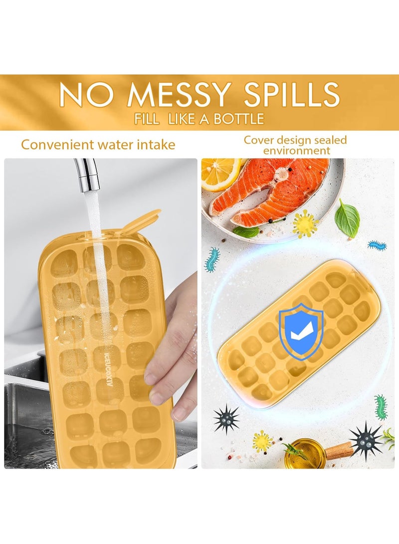 Ice Cube Tray, Easy Release Ice Mold - Silicone 21 pcs Ice Cube Trays for freezer with Lid - Ice Box for Cocktail, Tea, Coffee, whiskey, beer - Image 5