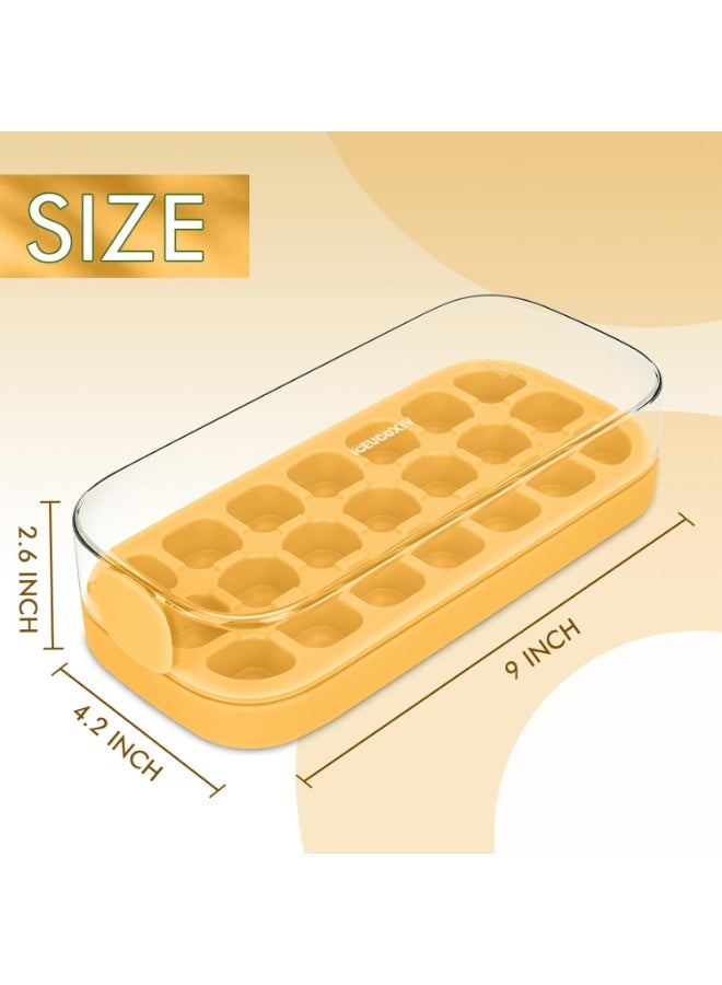 Ice Cube Tray, Easy Release Ice Mold - Silicone 21 pcs Ice Cube Trays for freezer with Lid - Ice Box for Cocktail, Tea, Coffee, whiskey, beer - Image 2