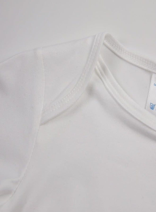 OKBA 5 PCS Sublimation Blank baby Romper,White Short Sleeve Shirt Polyester bodysuit for Baby Boys Girls (Baby, white, 3-6 Months*5PCS) - Image 3