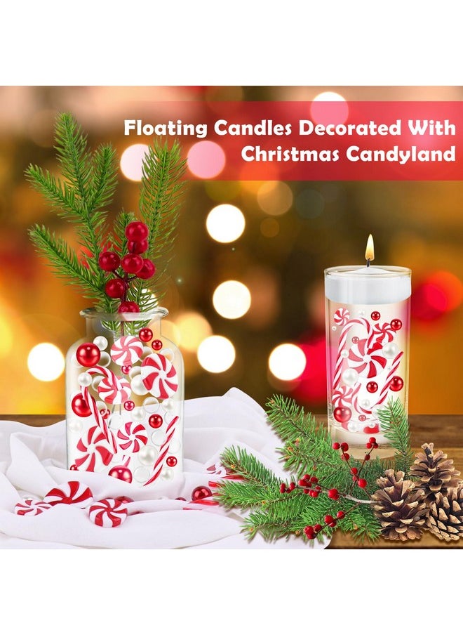 SelfTek 6129 Pcs Christmas Vase Filler, White And Red Candy Cane Vase Filler Beads,Floating Pearls Water Gel Beads For Vase Filler Table Centerpieces Christmas Home Party Decoration  - Image 4