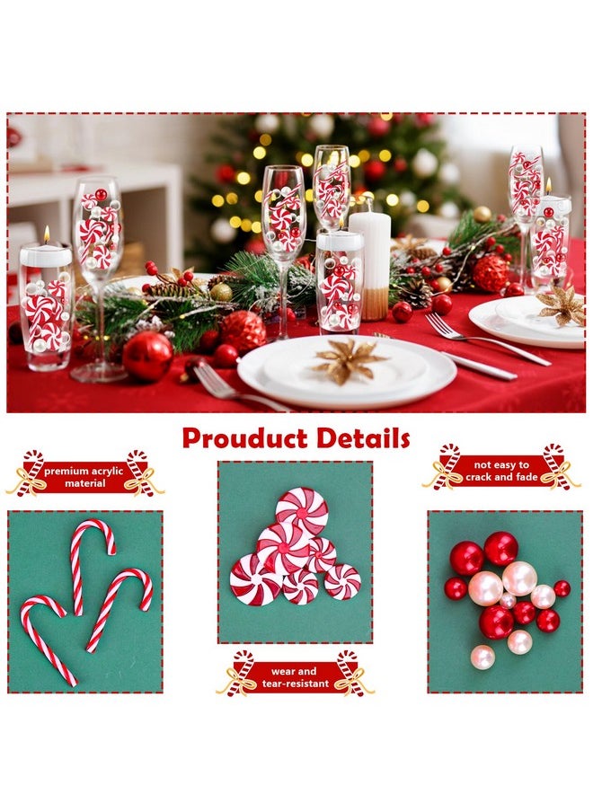 SelfTek 6129 Pcs Christmas Vase Filler, White And Red Candy Cane Vase Filler Beads,Floating Pearls Water Gel Beads For Vase Filler Table Centerpieces Christmas Home Party Decoration  - Image 5