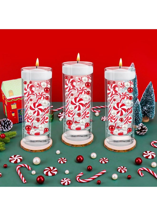 SelfTek 6129 Pcs Christmas Vase Filler, White And Red Candy Cane Vase Filler Beads,Floating Pearls Water Gel Beads For Vase Filler Table Centerpieces Christmas Home Party Decoration  - Image 3