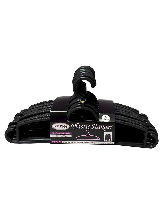 Feelings Feelings Plastic Hanger 18 Pcs Set Black  - Image 4