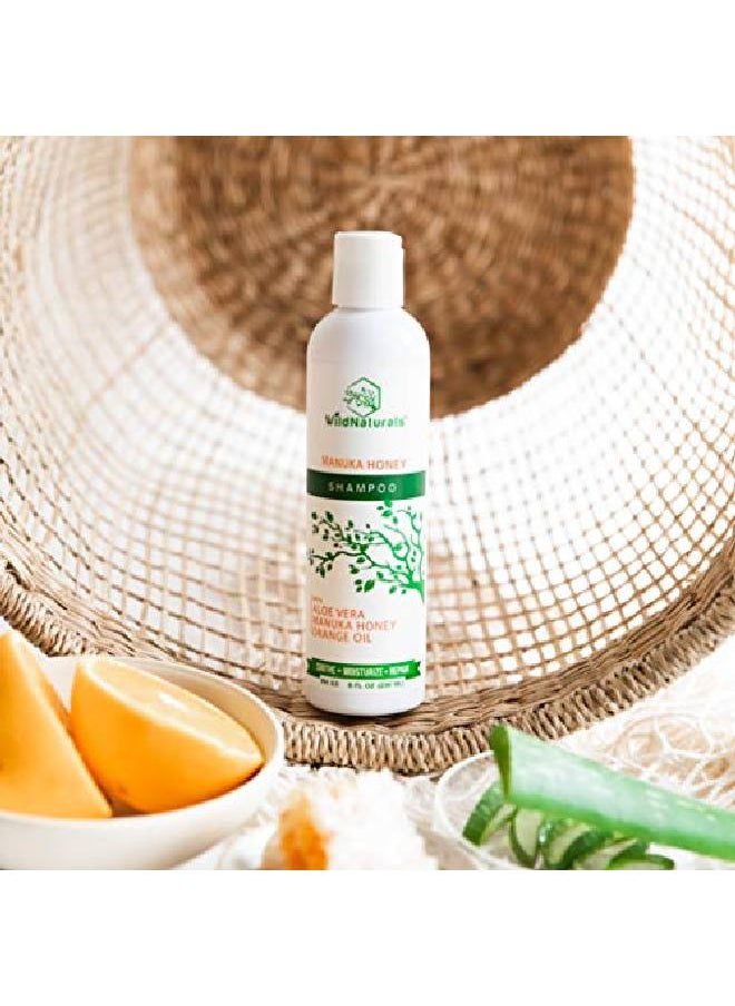 Wild Naturals - Sulfate Free Shampoo : With Manuka Honey + Aloe Vera For Hair Loss Thinning Hair And Itchy Dry Scalp Anti Dandruff Moisturizing 98% Natural 80% Organic Healing Plantbased Formula - Image 1