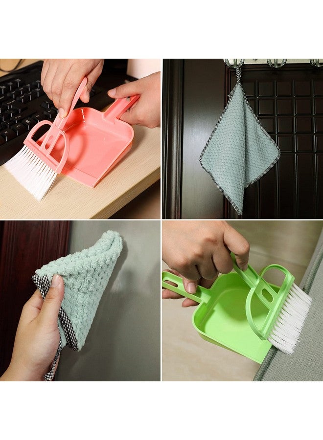 Lamoutor 3 Pack Mini Hand Broom and Dustpan Set Small Dust Pans with Brush Set Cleaning Tool for Desk, Car and Animal Waste Mixed Color - Image 3