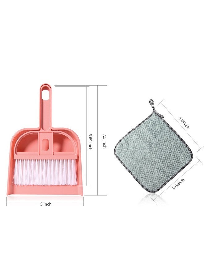 Lamoutor 3 Pack Mini Hand Broom and Dustpan Set Small Dust Pans with Brush Set Cleaning Tool for Desk, Car and Animal Waste Mixed Color - Image 2
