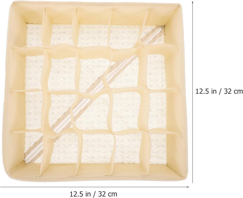Healeved Underwear and Socks Organizer Drawer Box 20 Compartments V-shaped Beige Wear-resistant Household Wardrobe Storage Case for Closet and Dormitory - Image 2