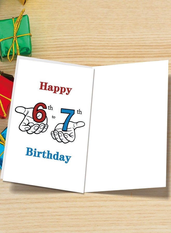 Asmallgf Funny Birthday Card for Teens Daughter Son Boy Girl Friend, Joke About Age 6 7 Trendy Social Media Humor for Gen Z & Alpha,Viral 6 or 7 Meme Trend - Image 2