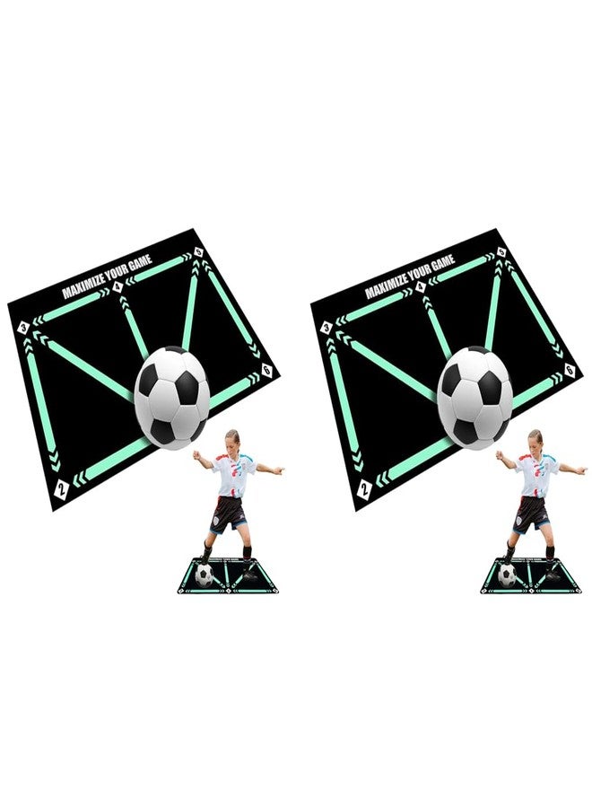 برو بيروس بساط تدريب كرة القدم للأطفال من بروبيروس®، مقاس 23.6 × 35.4 بوصة، لتمارين مهارات التسديد في كرة القدم، مزود بخطوط إرشادية، مانع للانزلاق، مصنوع من طين الدياتوم، قطعتان - Image 1