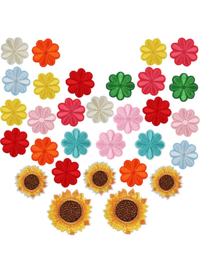 NIBEMINENT 30-Piece Sew Mixed Embroidery Cloth Stickers Multicolour - Image 1