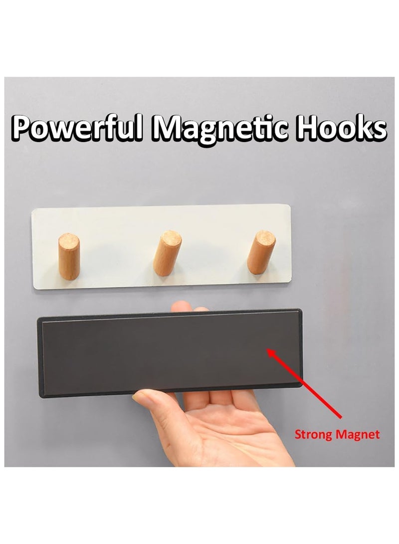 Rubik Magnetic Key Hanger Hook, Japanese-style Hanging Rack for Keys Hats Umbrellas Towels Coat for Home Kitchen Bathroom Office (White)  - Image 2
