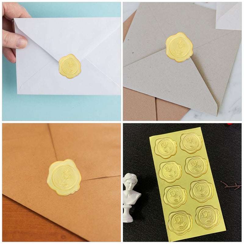 Red Adhesive Wax Seal Stickers For Wedding Invitations Envelope Sealing Decor - Image 4