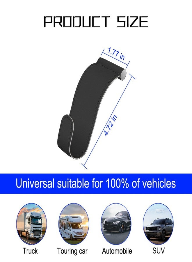 Bittwee Car Co-Pilot Glovebox Hooks, 2PCS Anti-Scratch Vehicle Passenger Seat Storage Hanger for Handbag Purse Umbrellas, Auto Interior Organizer, Universal for SUV Sedan Truck(Black) - Image 2