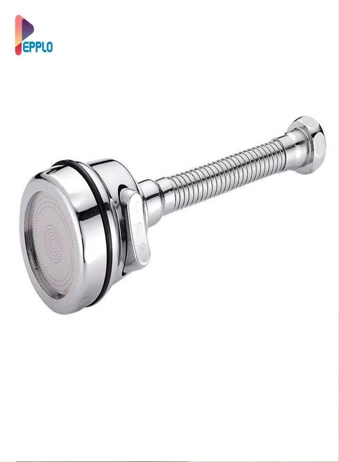 pepplo 360 Degree Rotating Water-Saving Sprinkler, Faucet Aerator, Adjustable Head Nozzle Splash-Proof Filter Extender Sprayer for Kitchen, Bathroom (Three Mode Long, Faucet Head With Nozzle - C2) - Image 2