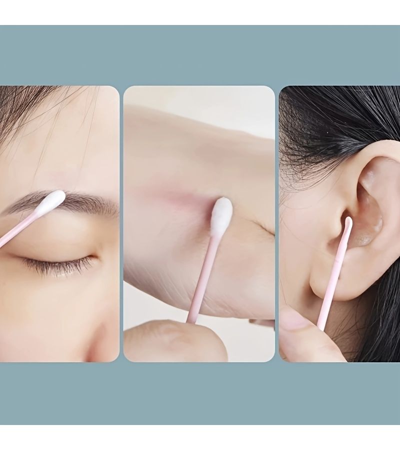 Blue 100pcs Cotton Swab Ear Cleaning Sticks Disinfection Pottery Ear Spoons - Image 4