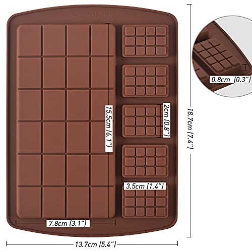 Newk Silicone Break Apart Chocolate Molds, Candy and Energy Bar Silicone Molds, Pack of 6 - Image 2