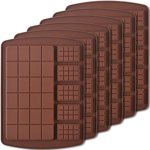 Newk Silicone Break Apart Chocolate Molds, Candy and Energy Bar Silicone Molds, Pack of 6 - Image 1