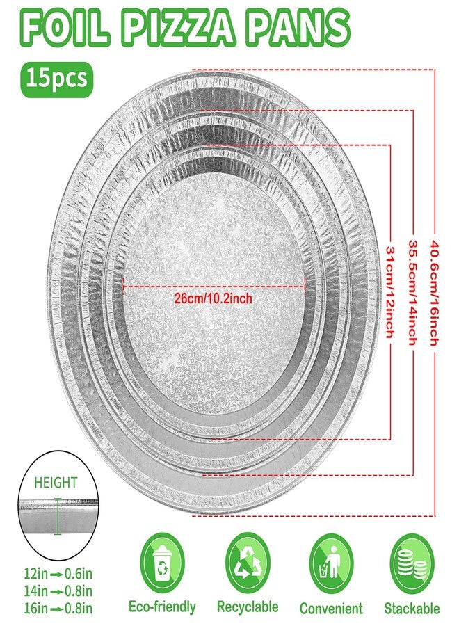 Roponan 15 Pack Serving Platters 16”, Large Disposable Aluminium Foil Serving Trays for Parties, Silver Embossed Foil Serving Dishes/Plates for Vegetable, Fruit, Slices of Cake, Cookies - Image 2
