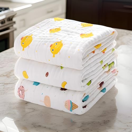 CUTEABLY Super Soft Baby Blanket, 85 x 85 cm (Pack of 3) - Image 1