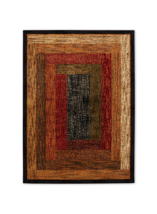 Home Dynamix Royalty Vega Contemporary Geometric Area Rug, Black/Brown, 43"X62" - Image 1