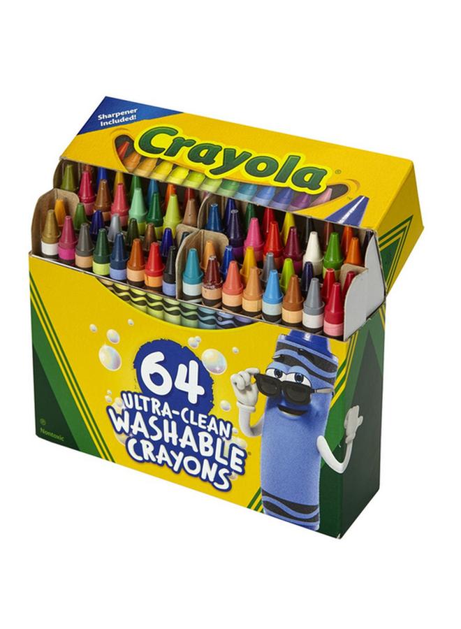 Crayola 64-Piece Regular Size Ultra-Clean Washable Crayon Set Multicolor CRA5232870002