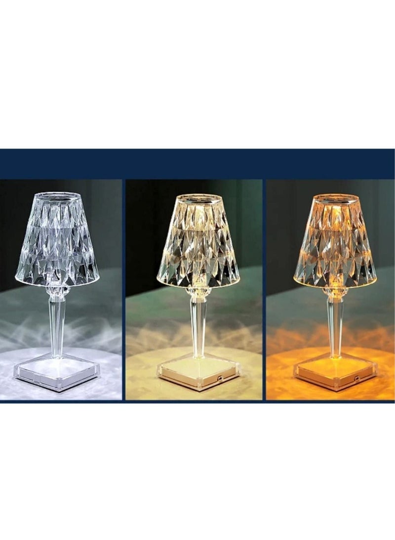 مصباح مكتب، ضوء LED لمسي قابل للشحن من الأكريليك، ضوء ليلي لجانب السرير، غرفة النوم، غرفة المعيشة، غرفة الضيوف، طاولة الكومود - Image 2