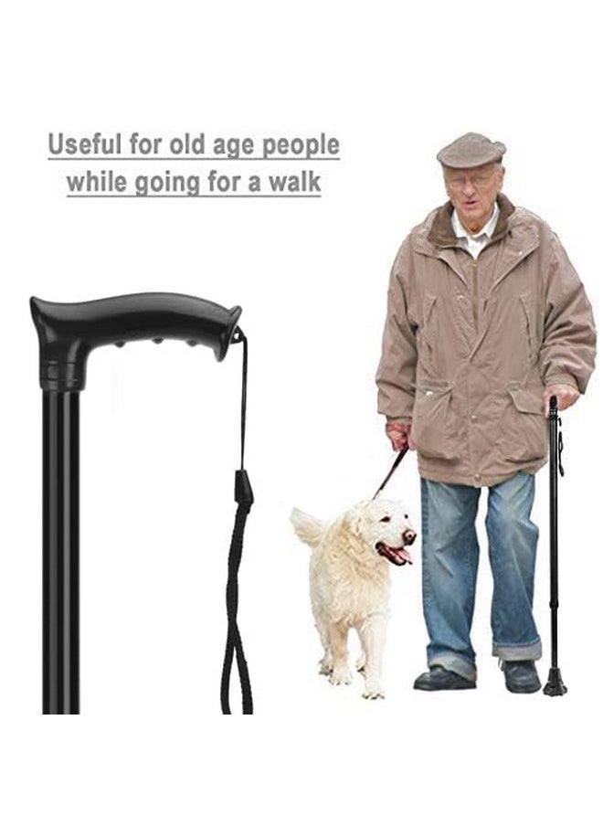 MCP Strong Walking Stick With Adjustable Height, Mild-Steel Body, Light Weight For Men/Women, Patients, Old People With Self Standing Base (Black)  - Image 3