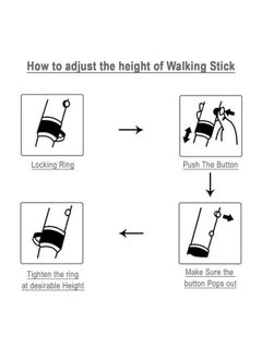 MCP Strong Walking Stick With Adjustable Height, Mild-Steel Body, Light Weight For Men/Women, Patients, Old People With Self Standing Base (Black)  - Image 4