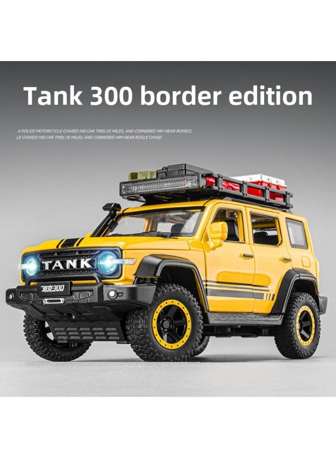 Tank 300 Model 1:24 Alloy Pull-back Car Children's Sound And Light Door Opening Toy Simulation Car Model Ornaments Off-road Vehicle-Color:Tank 300 Modified Version-black - Image 2