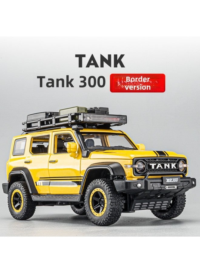 Tank 300 Model 1:24 Alloy Pull-back Car Children's Sound And Light Door Opening Toy Simulation Car Model Ornaments Off-road Vehicle-Color:Tank 300 Modified Version-black - Image 3