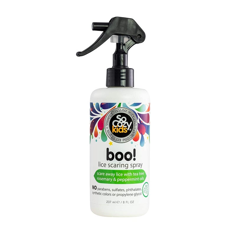 SO COZY SoCozy Boo Lice Scaring Spray For Kids Hair, Effective Lice Treatment (8 Fl Oz) Clinically Proven to Repel Lice, Conditioning Spray with Tea Tree Oil, Rosemary Oil & Keratin, Paraben & Sulfate Free - Image 1
