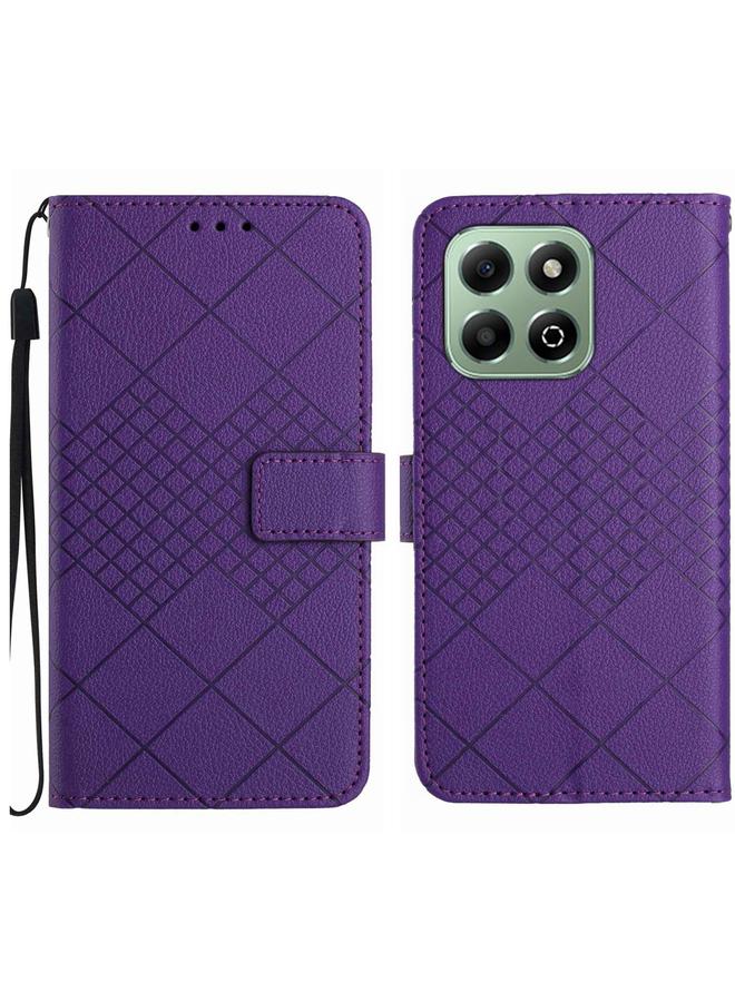 S-TOP Case For Honor 200 Smart Global Rhombic Grid Texture Leather Phone Case - Image 1