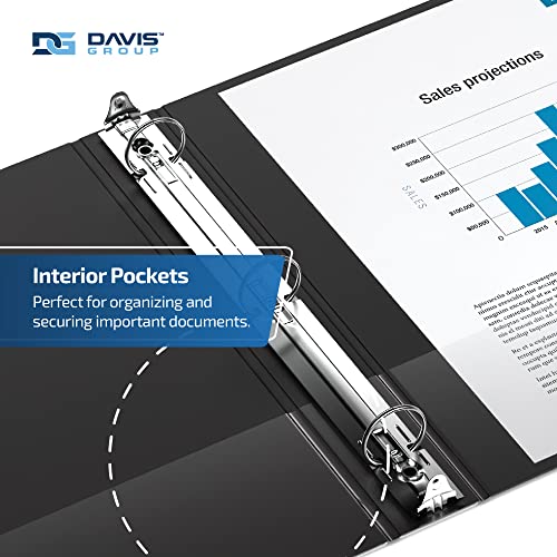 Davis Group مجموعة 6 من حوامل الملفات الاقتصادية الممتازة بحلقات دائرية للمدرسة أو المكتب، 2 إنش، أسود - Image 5