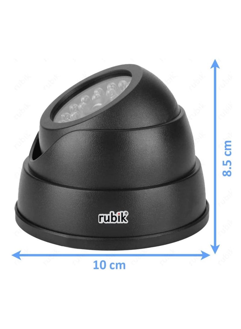 Rubik Dummy CCTV Camera with Flashing LED Light, Adjustable Fake Surveillance Camera Security Indoor Dome Camera with LED Light (Black)  - Image 4