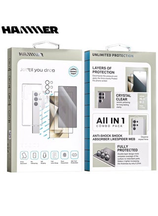 Samsung S25 ULTRA Complete Hammer Package, Anti-yellowing, Drop-resistant, Slim Crystal Case, Full Lens Protection, Anti-scratch Comes with 2 Clear Front Protectors and a Cover - pzsku/Z1A4190CE390073447D6AZ/45/_/1738601867/af206531-5349-4610-8773-bb0885ea026b