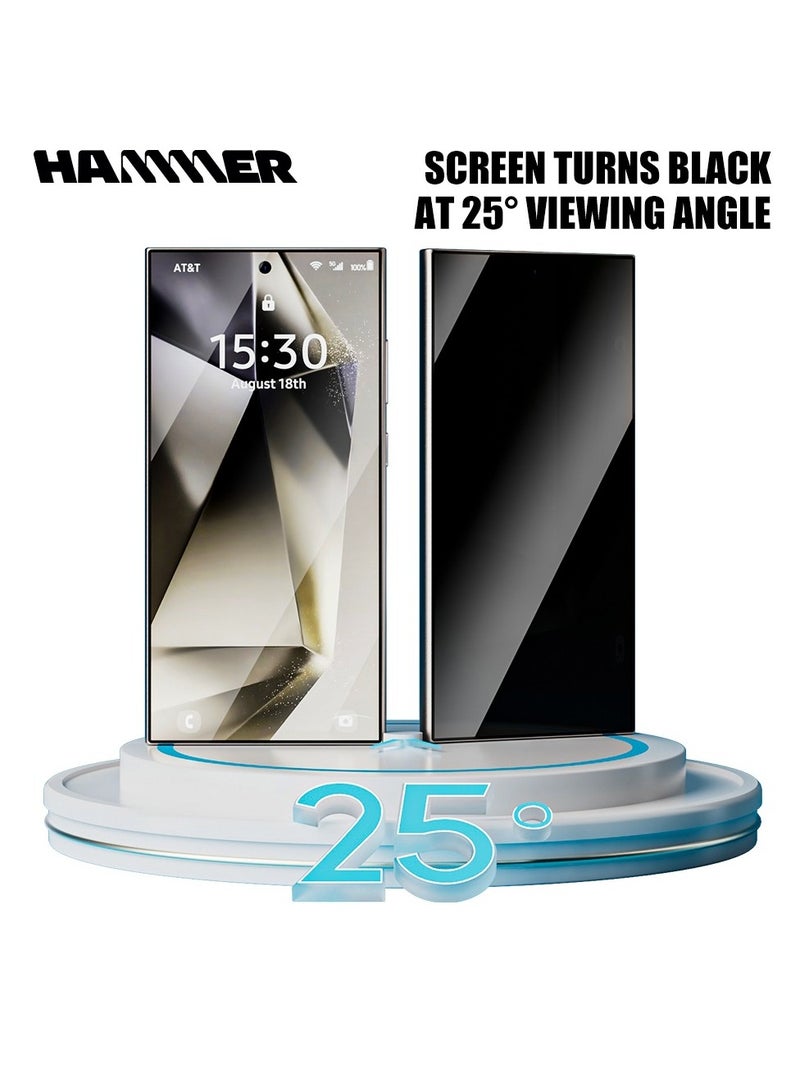 Samsung S25 ULTRA Complete Hammer Package, Anti-yellowing, Drop-resistant, Slim Crystal Case, Full Lens Protection, Anti-scratch Comes with 2 Clear Front Protectors and a Cover