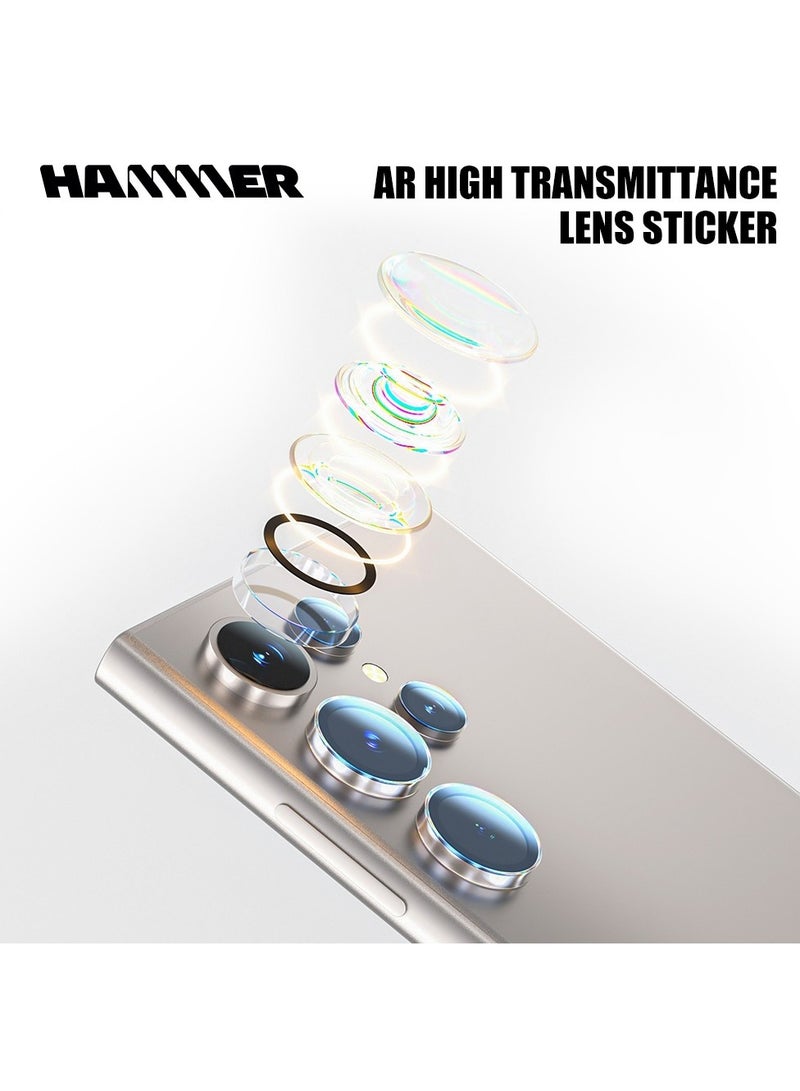 Samsung S25 ULTRA Complete Hammer Package, Anti-yellowing, Drop-resistant, Slim Crystal Case, Full Lens Protection, Anti-scratch Comes with 2 Clear Front Protectors and a Cover