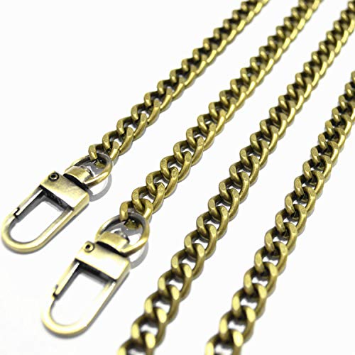 Model Worker DIY Iron Flat Chain Strap Handbag Chains Purse Chain Straps Shoulder Cross Body Replacement Straps with Metal Buckles (47", Bronze) - Image 5