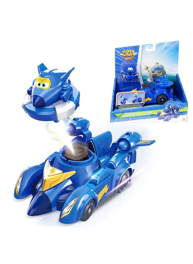 SUPER WINGS Alpha Group Super Wings Jerome Spinning Battling Tops & Cars Toys, Blue Car Toys Little People Race Toy Cars for Kids Age 3+ Boys, Best Gifts for Kids Boys Girls - Image 1