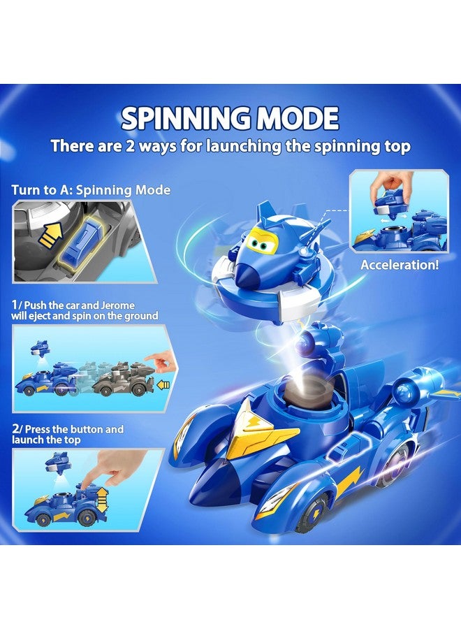 SUPER WINGS Alpha Group Super Wings Jerome Spinning Battling Tops & Cars Toys, Blue Car Toys Little People Race Toy Cars for Kids Age 3+ Boys, Best Gifts for Kids Boys Girls - Image 2