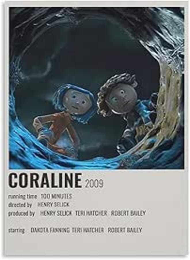 SIPMAN Vintage Movie 90s Room Aesthetic Coraline Canvas Print Home Decorations Posters for Room Aesthetic Wall Art Poster Unframe 12x18inch(30x45cm)