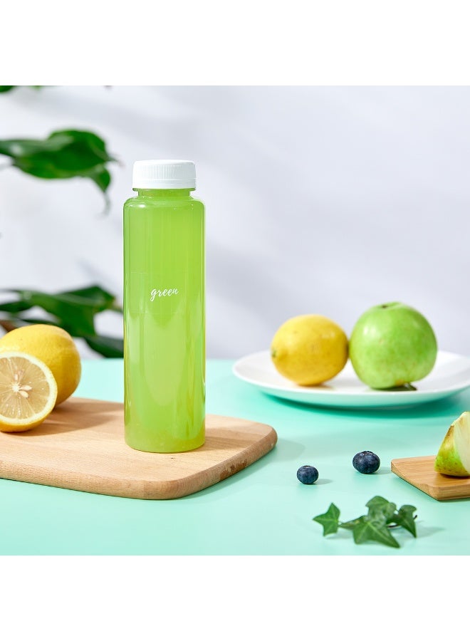 Restaurantware Label Tek 1.9 x 1 Inch Green Juice Bottle Labels, 100 Water-Resistant Labels For Bottles - Self-Adhesive, Clear With White Font, Plastic Bottle Stickers, For Drink Pouches, - Image 3