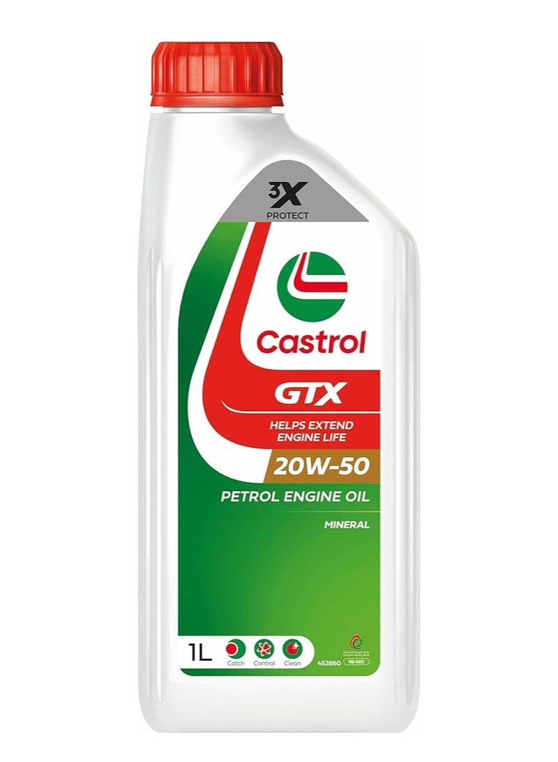 كاسترول زيت المحرك كاسترول جي تي اكس 20W-50 - حماية قوية وذكية للمحرك من البداية الأولى / كرتون ( 12 عبوة * ١لتر ) - Image 2