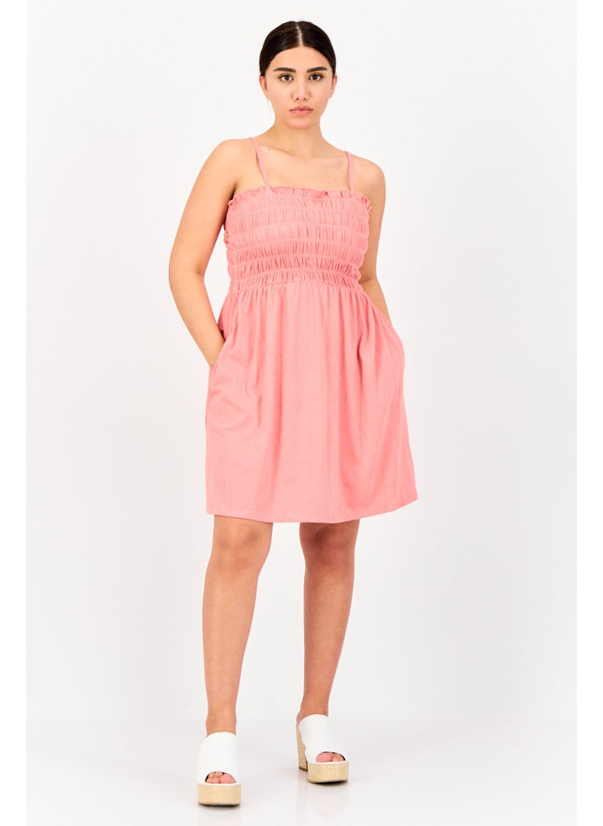 ONLY Women Textured Mini Dress, Old Pink  - Image 4