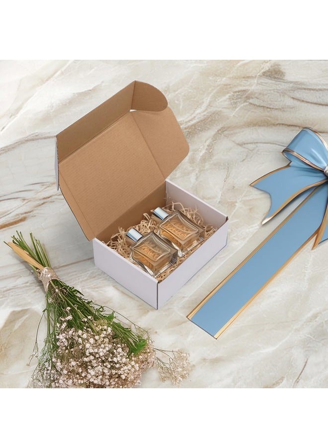 HORLIMER 8x6x3 inches Shipping Boxes Set of 25, White Corrugated Cardboard Box Literature Mailer, 25 Stickers Included - Image 5